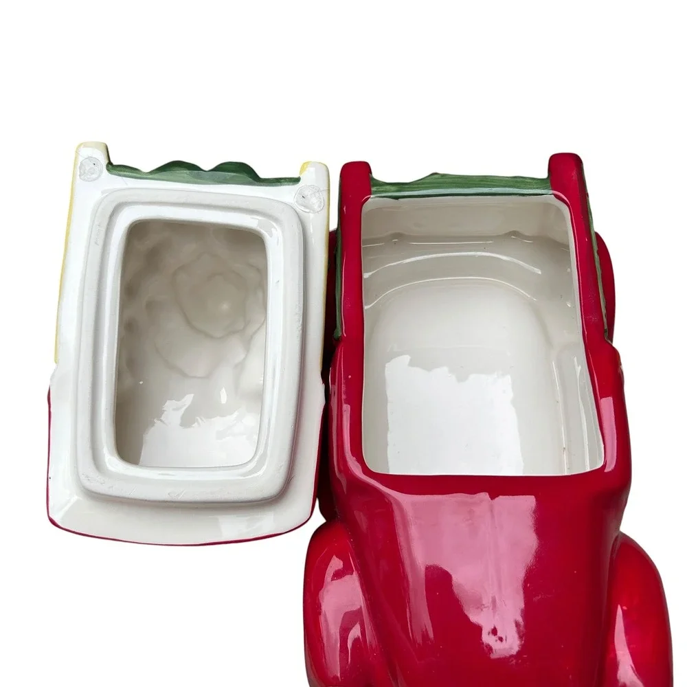 Blue Sky Cookie Jar Christmas Vintage Red Truck Tree Holiday‎ Decor Red OS